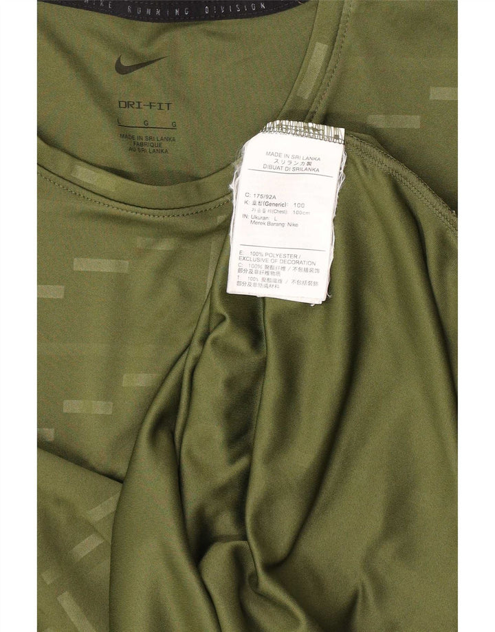 Nike Dri Fit majica kratkih rukava, veliki zeleni geometrijski poliester