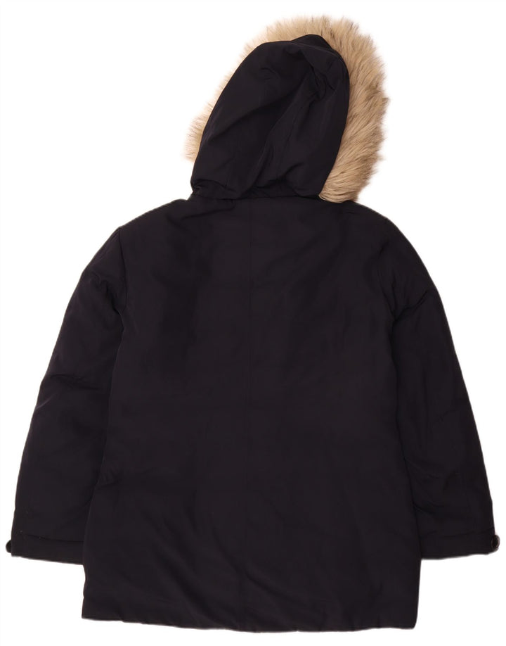 Mistral ženski podstavljeni kaput s kapuljačom UK 16 Veliki tamnoplavi poliester