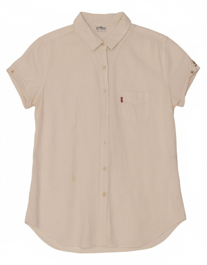 LEVI'S Womens Short Sleeve Shirt UK 10 Small White
