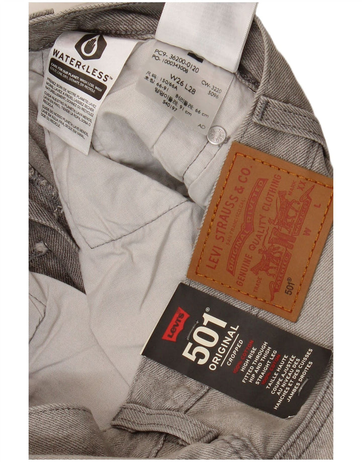 Levi's ženske 501 ravne traperice W26 L28 sivi pamuk