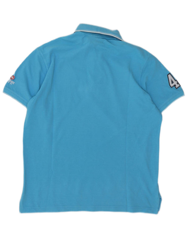 Murphy & Nye Mens Graphic Polo Shirt Large Blue Cotton