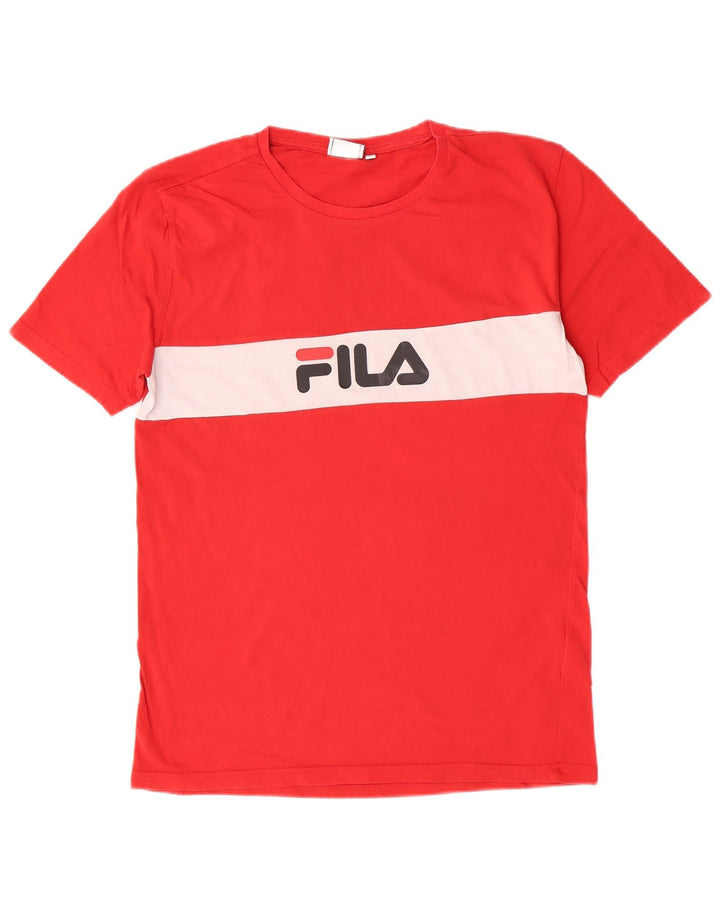Fila muška majica kratkih rukava s grafičkim motivima srednje crvene boje, pamuk