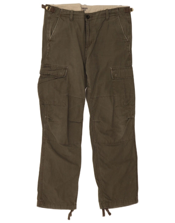 Carhartt muške ravne kargo hlače W33 L30 Kaki prugasti pamuk