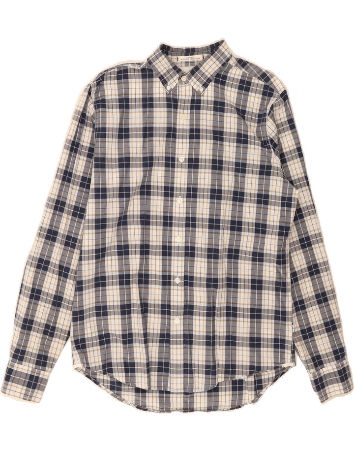 LEVI'S Mens Standard Fit Shirt Medium Navy Blue Check Cotton Vintage Levi's and Second-Hand Levi's from Messina Hembry 