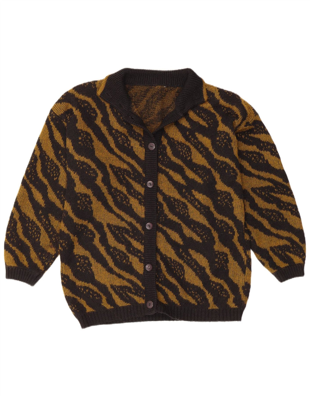 VINTAGE ženski kardigan pulover UK 16 Velike crne pruge