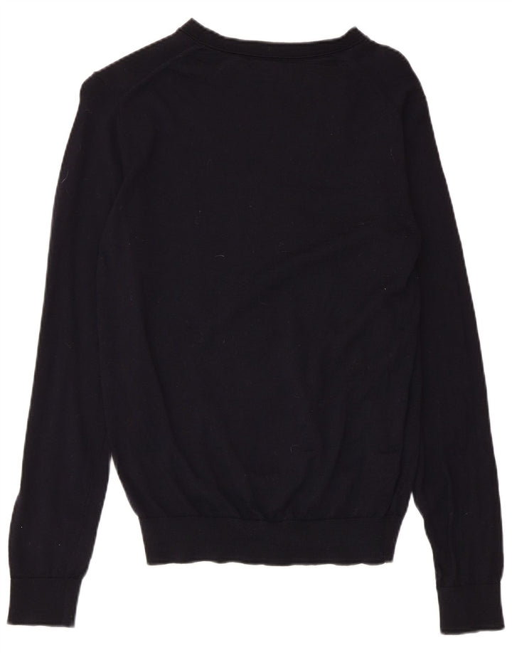 REISS ženski džemper s veznim izrezom UK 12 Srednje tamnoplava vuna