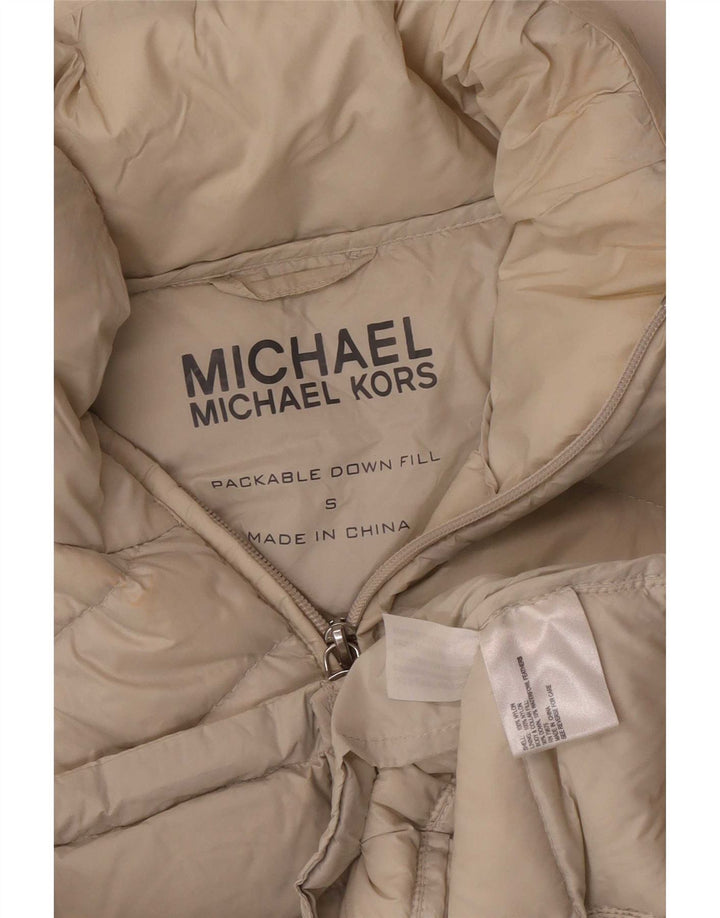 Michael Kors Ženska podstavljena jakna UK 10 Mala bež najlon