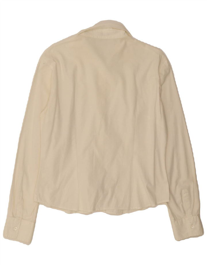 BENETTON Womens Shirt UK 16 Large Off White Cotton Vintage Benetton and Second-Hand Benetton from Messina Hembry 