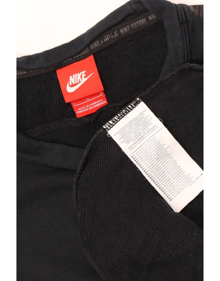 Veliki crni pamuk Nike Graphic Sweatshirt džemper