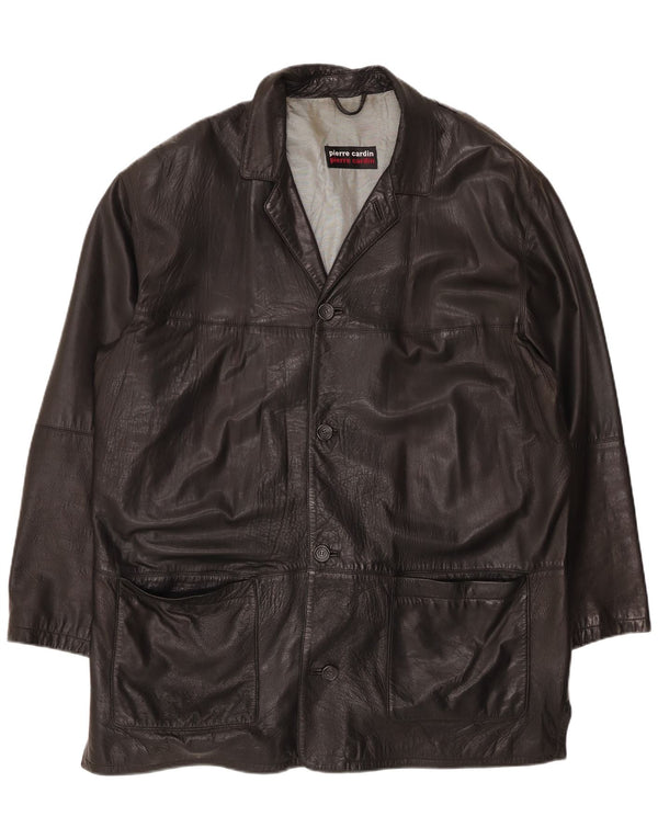 PIERRE CARDIN muška kožna jakna IT 58 4XL crna koža