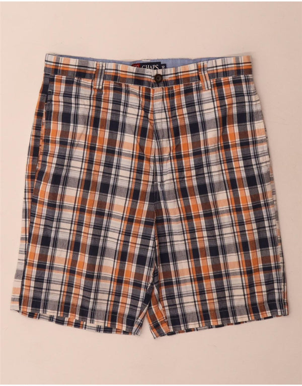 Chaps Mens Chino kratke hlače W32 srednje tamnoplave karirane