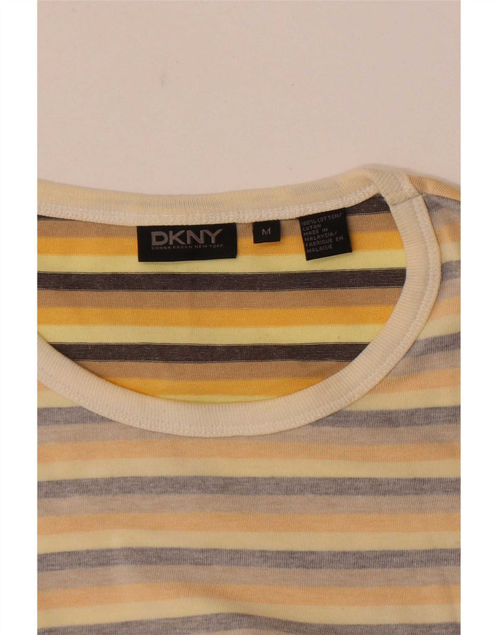 Dkny muška majica kratkih rukava Srednje bež prugasti pamuk