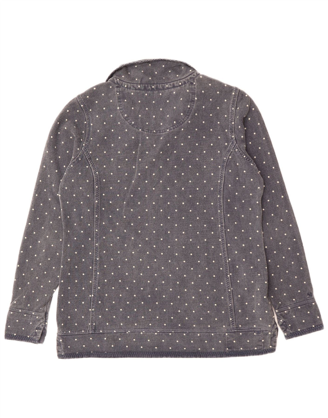 Fat Face Ženska majica s izrezom s patentnim zatvaračem UK 14 Velika tamnoplava točkasta