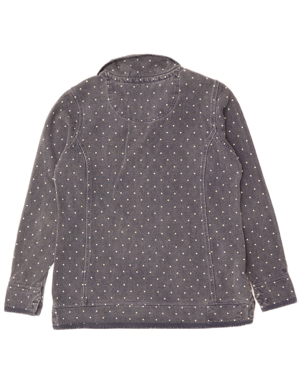 Fat Face Ženska majica s izrezom s patentnim zatvaračem UK 14 Velika tamnoplava točkasta