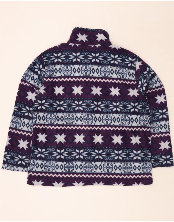 VINTAGE ženska jakna od flisa UK 22 3XL ljubičasta Fair Isle viskoza