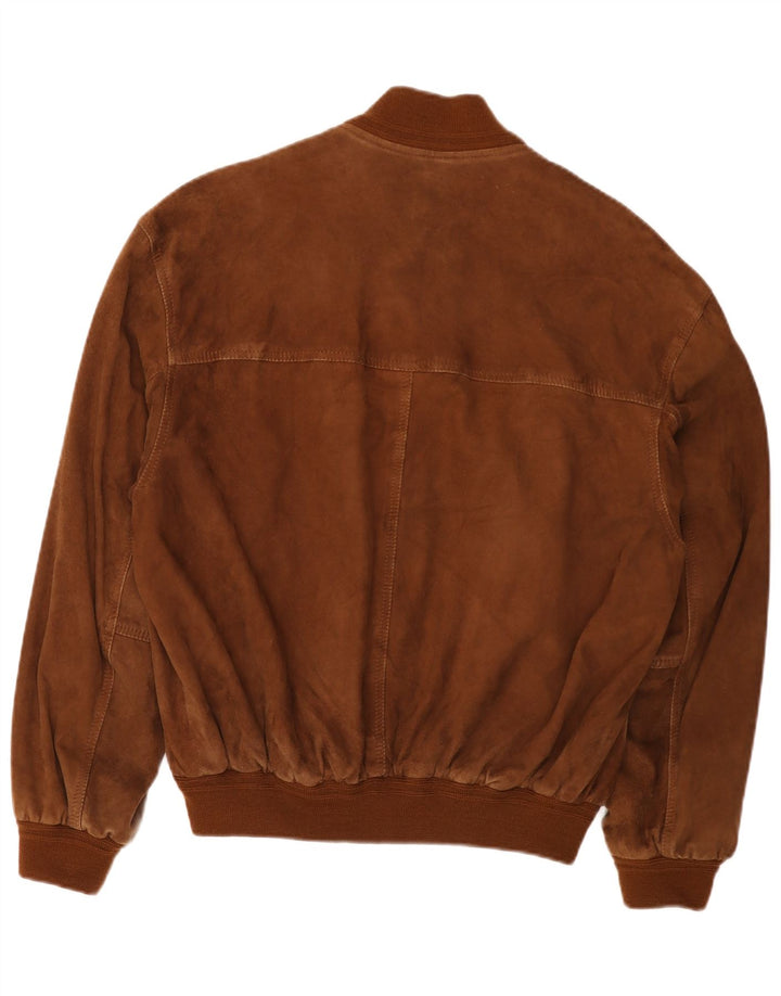 Vintage muška bomber jakna od brušene kože IT 50 velika smeđa koža