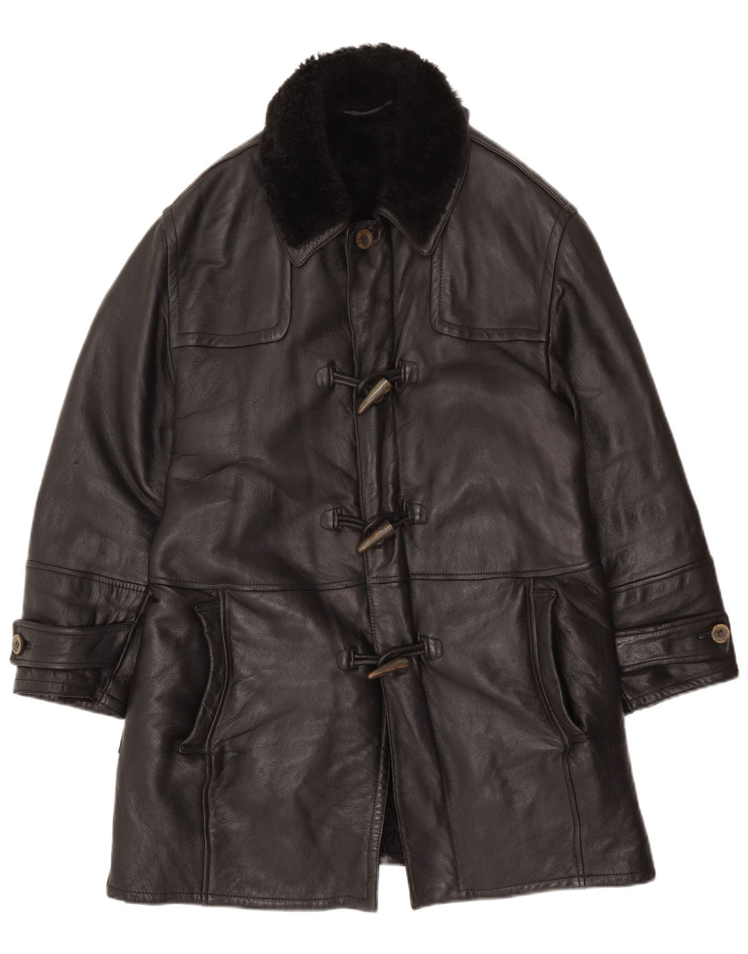 Vintage muški gornji kaput od šišanih šiša IT 52 XL, crni šišani kaput