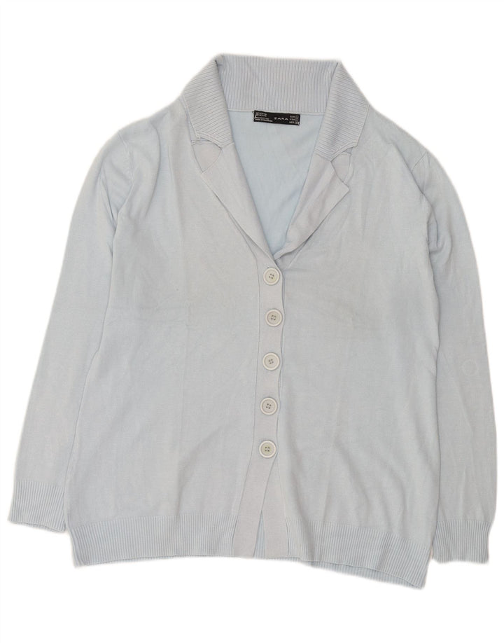 Zara ženski kardigan pulover UK 16 Large Blue Rayon