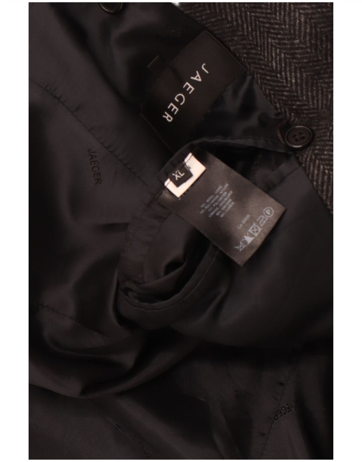 JAEGER Muški graškasti kaput UK 42 XL siva vuna riblja kost