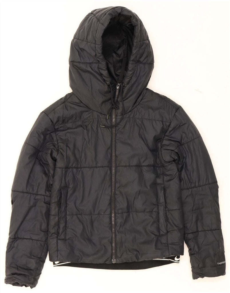 NIKE Womens Therma-Fit Hooded Padded Jacket UK 6 XS Black Polyester Vintage Nike and Second-Hand Nike from Messina Hembry 