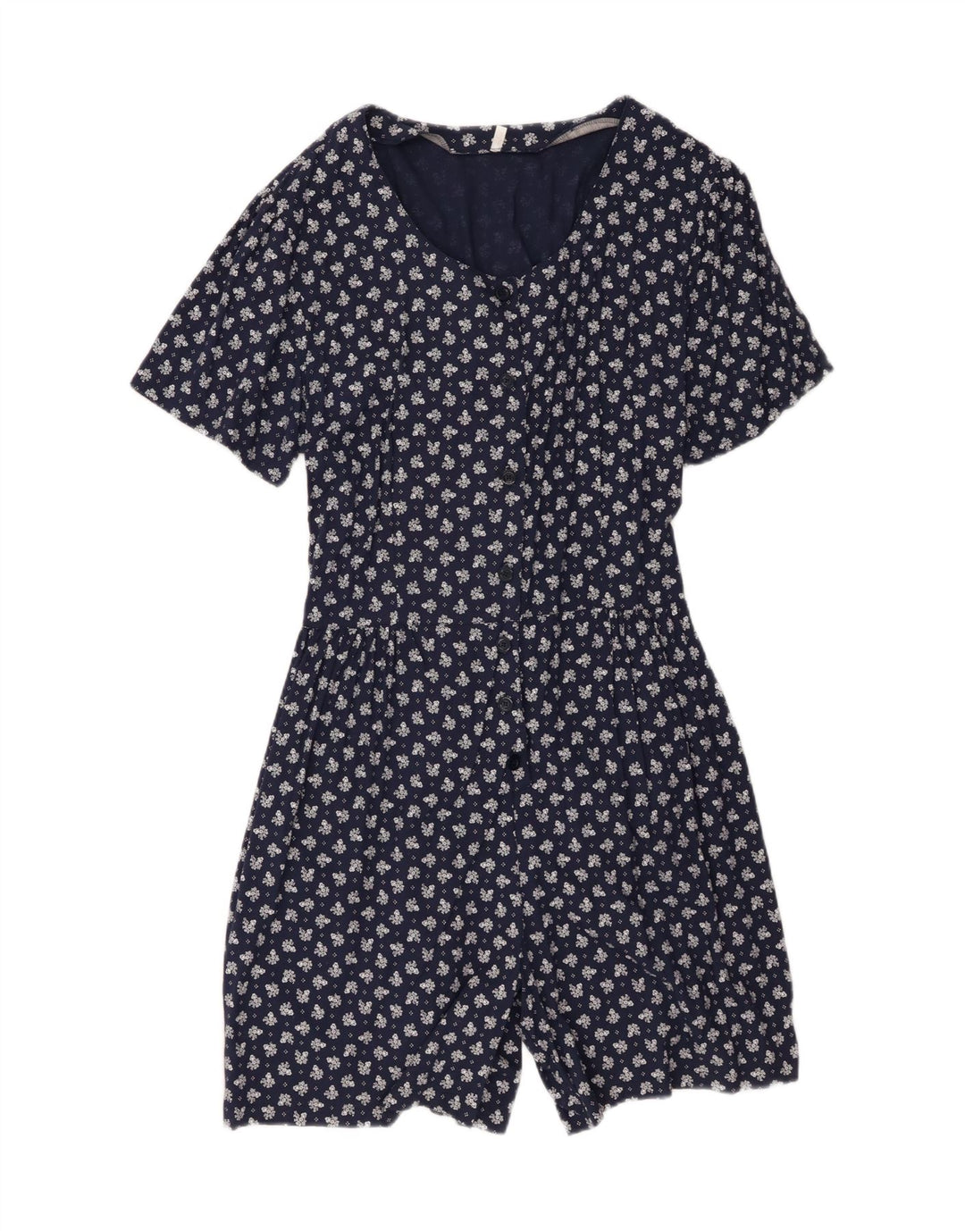 Vintage ženski kombinezon UK 20 2XL tamnoplava cvjetna viskoza