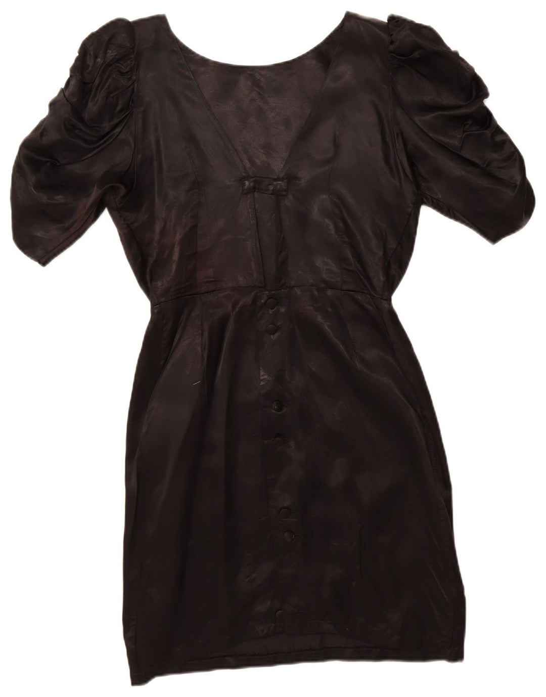VINTAGE Womens Sheath Dress UK 12 Medium Black Acetate