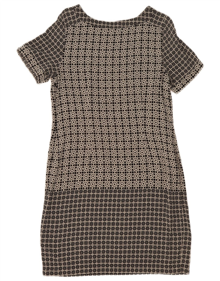 MARKS & SPENCER Ženska Shift haljina UK 14 Velika crna geometrijska viskoza