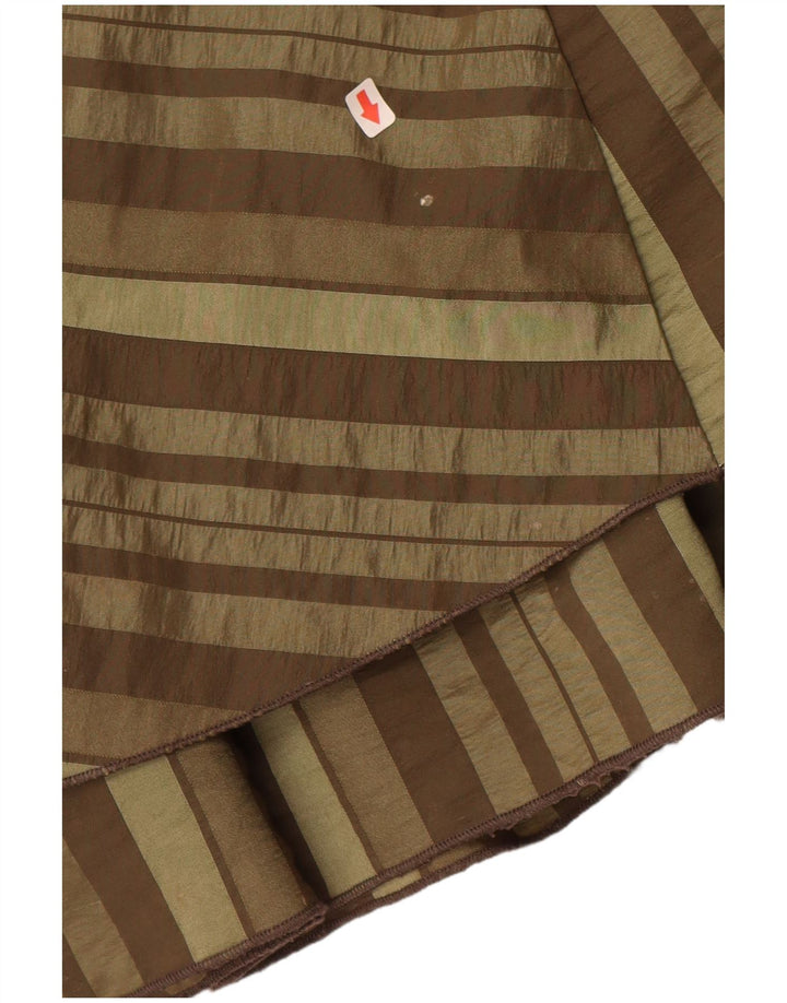 SASHA Ženska asimetrična suknja A-kroja UK 16 Large W36 Kaki na pruge