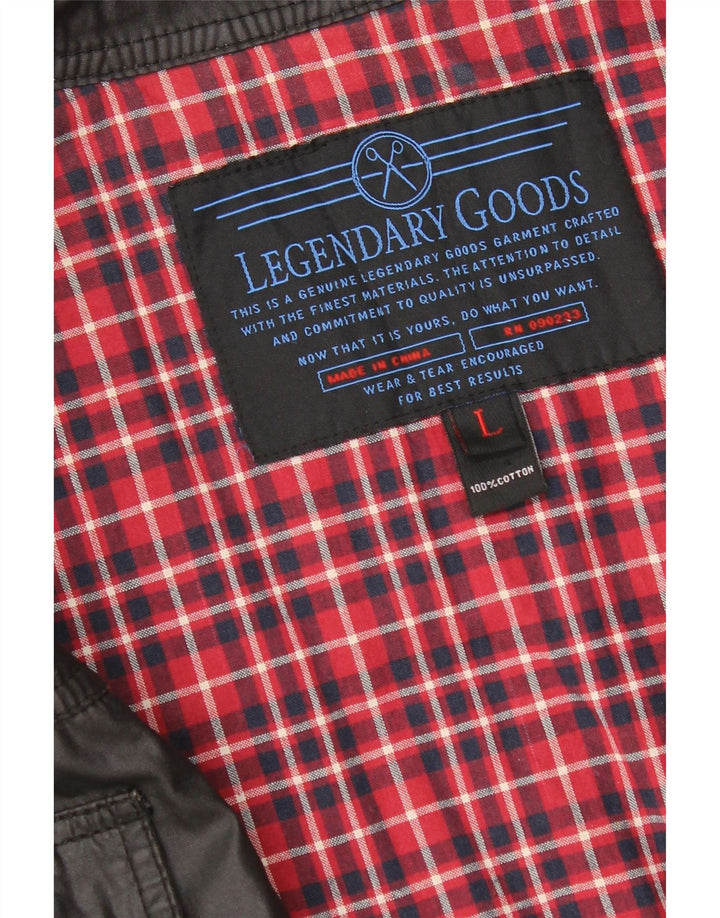 Vintage muška pomoćna jakna UK 40 veliki crni pamuk