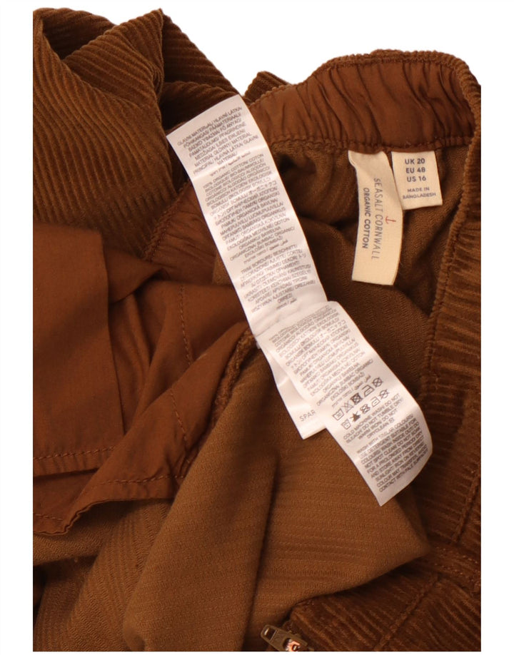 SEASALT CORNWALL Ženske ravne hlače od samta UK 20 2XL W40 L28 Smeđe