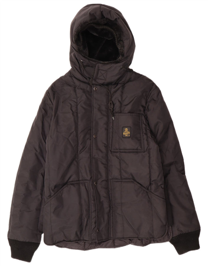 Refrigiwear muška podstavljena jakna s kapuljačom UK 52 velika crna zimska poliamidna jakna