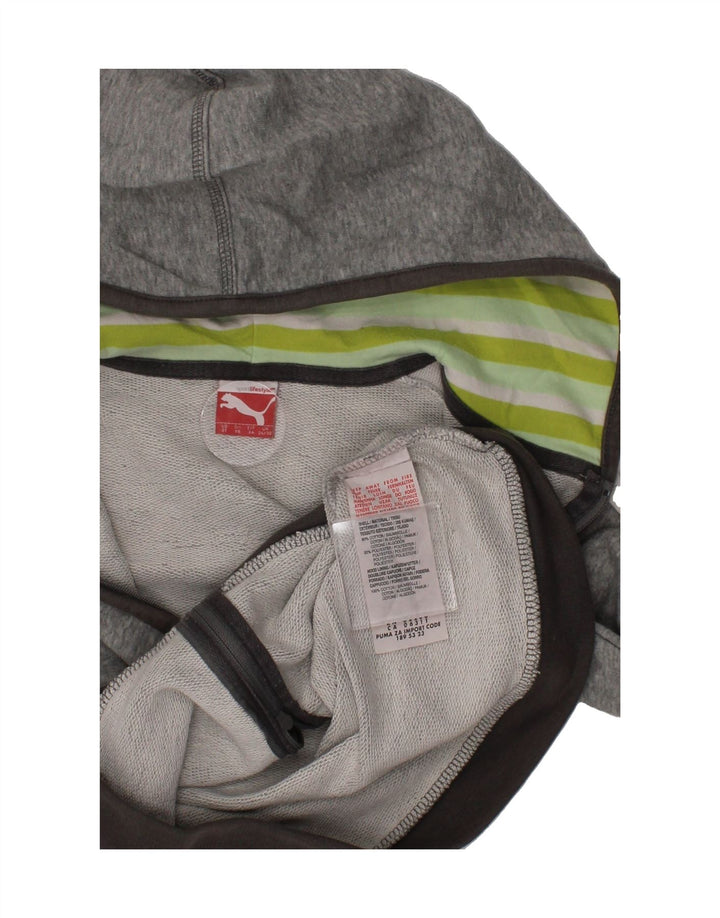 PUMA Boys Zip Hoodie Sweater 2-3 Years Grey Cotton Vintage Puma and Second-Hand Puma from Messina Hembry 