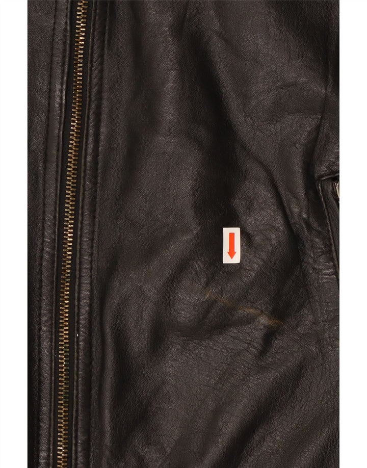 Vintage muška kožna trkaća jakna IT 54 XL crna koža