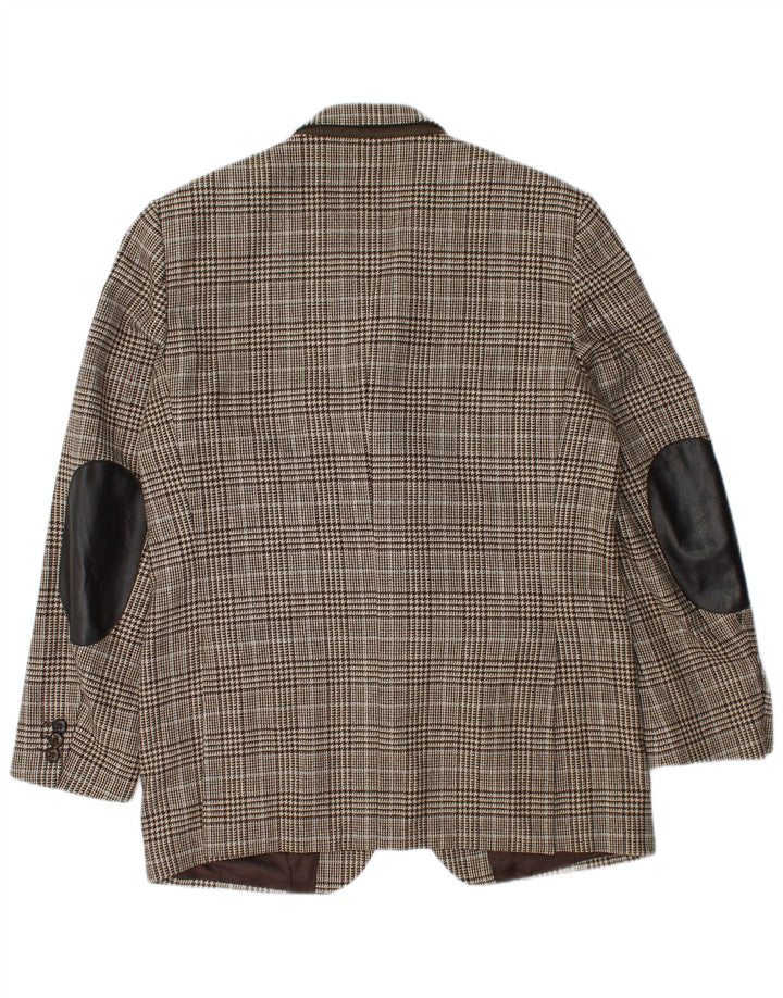 LUIGI BIANCHI MANTOVA Mens Blazer Jacket IT 50 Large Grey Houndstooth