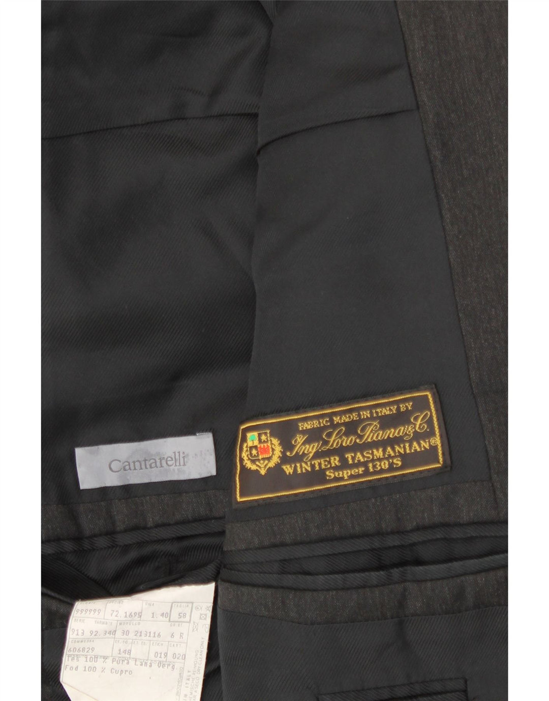 CANTARELLI muška jakna Loro Piana sa 2 gumba IT 58 4XL siva