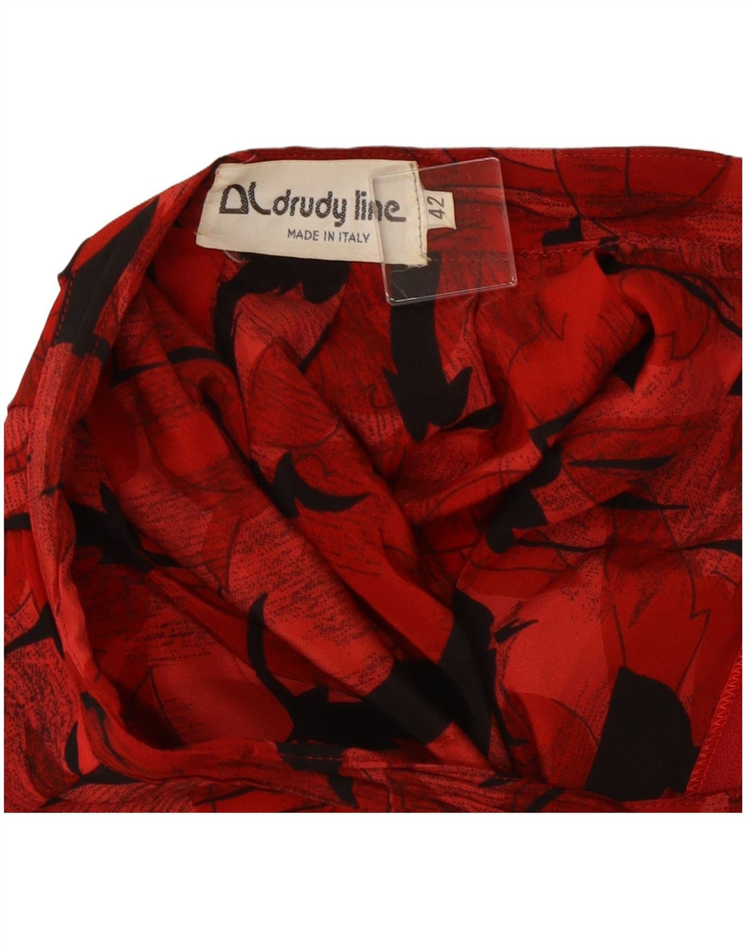 Vintage ženska plisirana suknja s apstraktnim uzorkom IT 42 srednje W26 crvena klasična