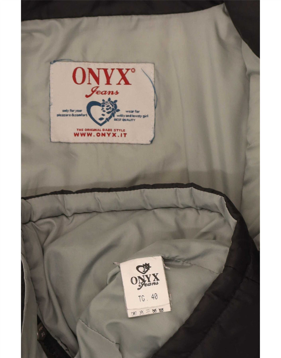 Onyx ženska podstavljena jakna IT 40 mali crni poliamid