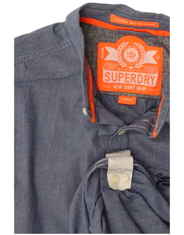 SUPERDRY muška košulja velika plava pamuk