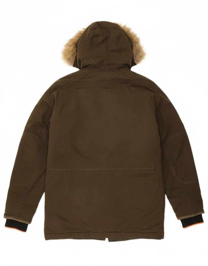 Superdry ženska velika parka jakna s kapuljačom UK 6 XS kaki poliester
