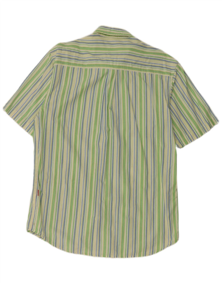 INVICTA Mens Short Sleeve Shirt Large Green Striped Cotton