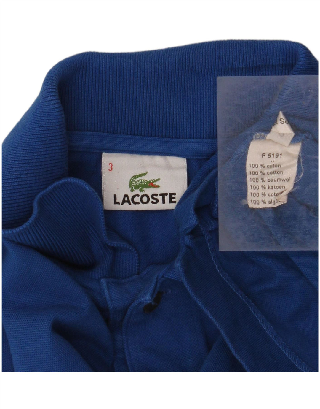 LACOSTE Muška polo majica dugih rukava Veličina 3 Mala plava pamučna