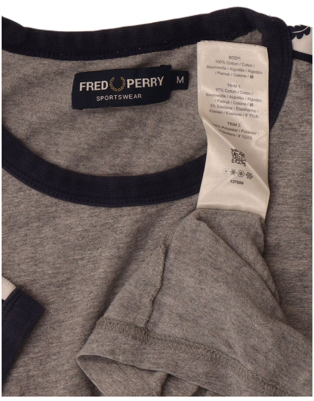 FRED PERRY Muška majica kratkih rukava s grafičkim motivima, srednje siva, pamuk