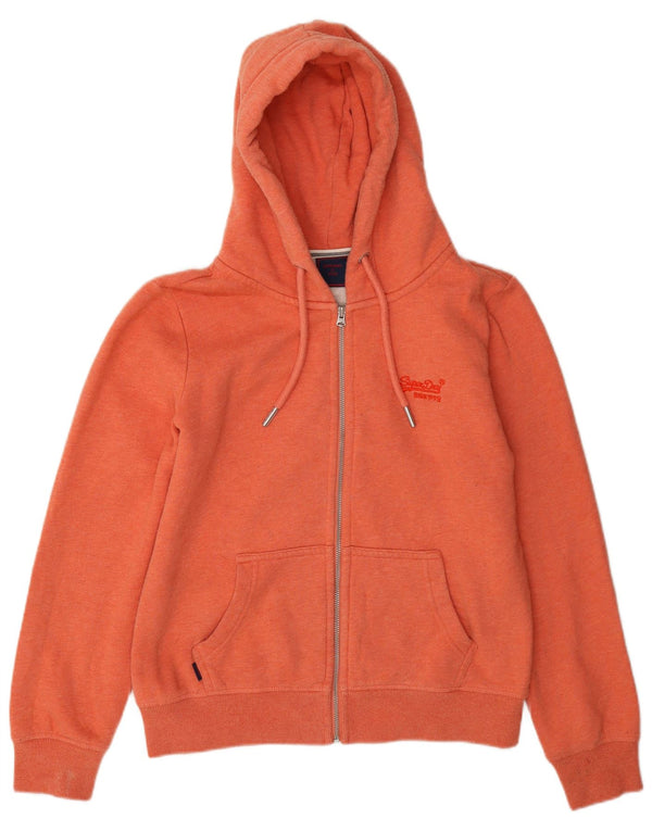 Superdry ženski prekomjerni pulover s kapuljačom s patentnim zatvaračem UK 12 srednje narančasti pamuk