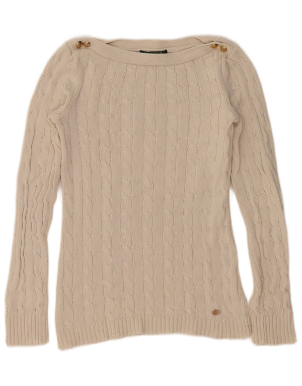 Ralph Lauren ženski džemper s veznim izrezom UK 6 XS Off White