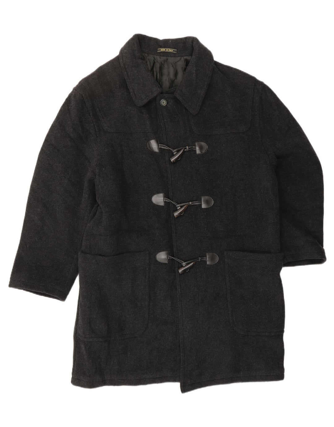 VINTAGE muški Duffle Coat UK 46 3XL siva vuna