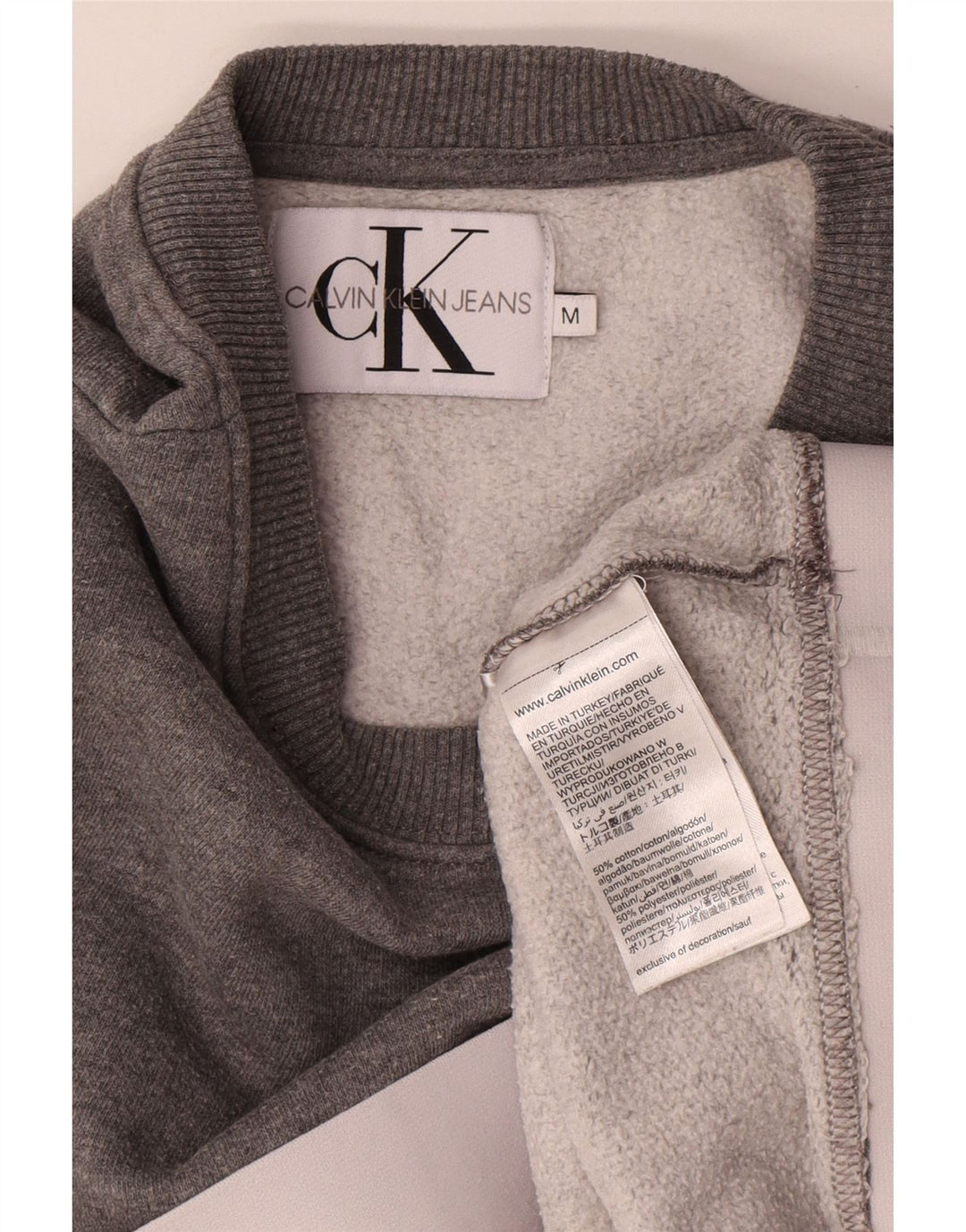 Calvin Klein Jeans Ženski kratki džemper UK 14 Srednje siva