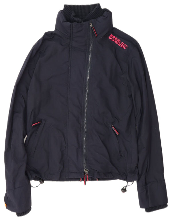 Superdry ženska kišna jakna UK 14 srednje tamnoplavi najlon