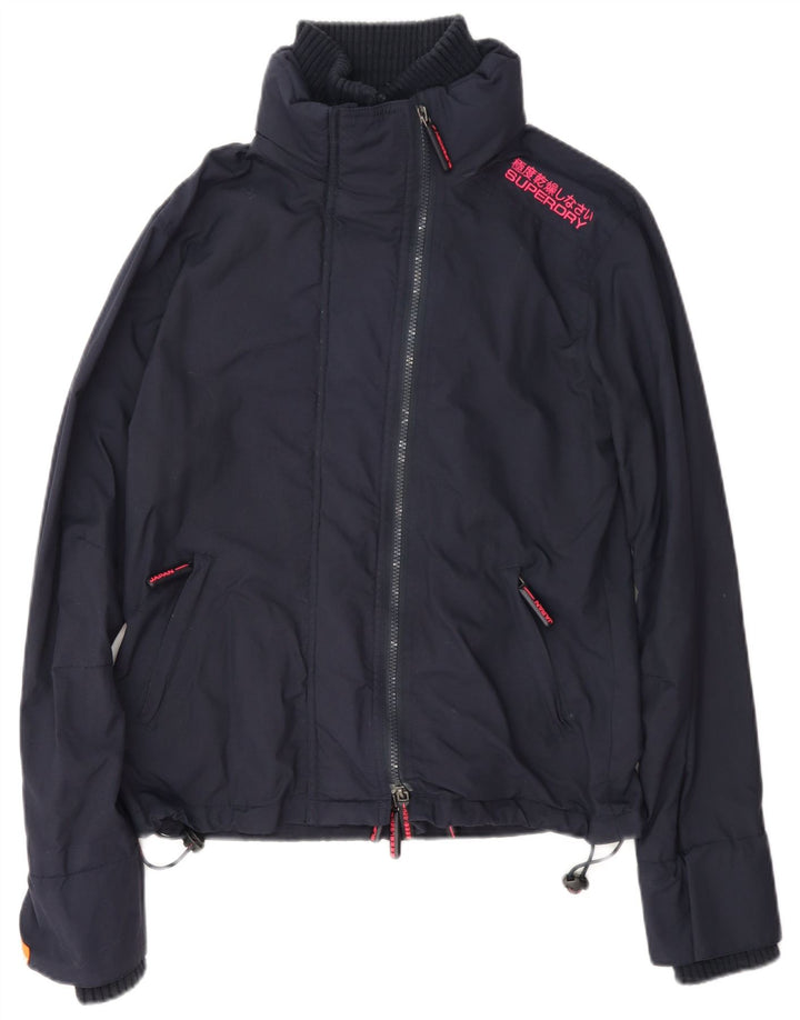 Superdry ženska kišna jakna UK 14 srednje tamnoplavi najlon