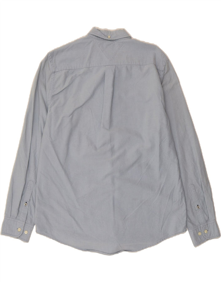 TOMMY HILFIGER Mens Custom Fit Shirt Large Blue Cotton Vintage Tommy Hilfiger and Second-Hand Tommy Hilfiger from Messina Hembry 