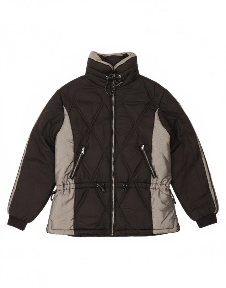 VINTAGE Mens Padded Jacket UK 40 Large Black Colourblock